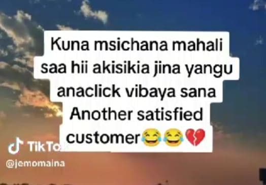 Kuna msichana mahali saa hii akisikia jina yangu anaclick vibaya sana another sa