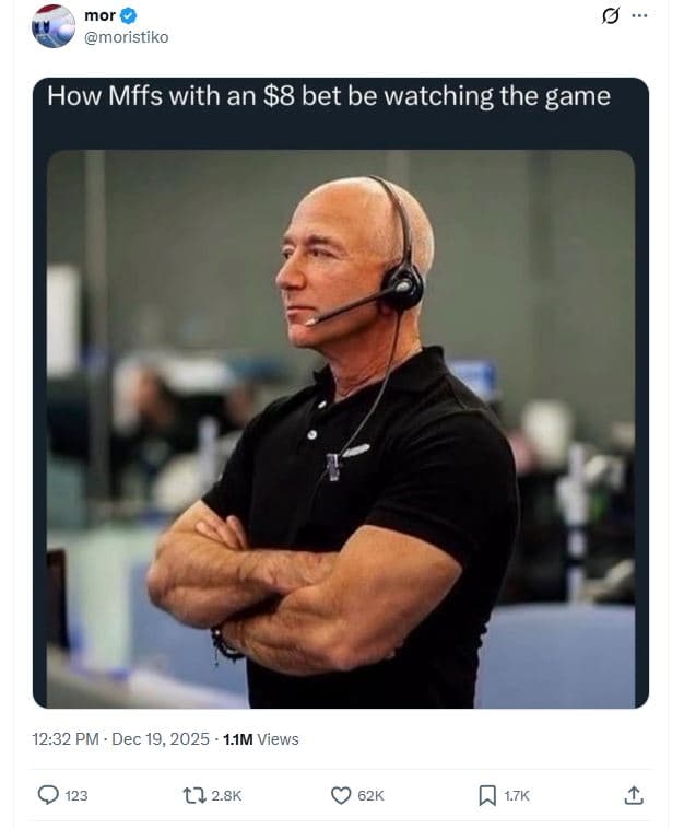 Mor moristiko how mffs with an 8 bet be watching the game 12.32 pm dec 19, 11m v