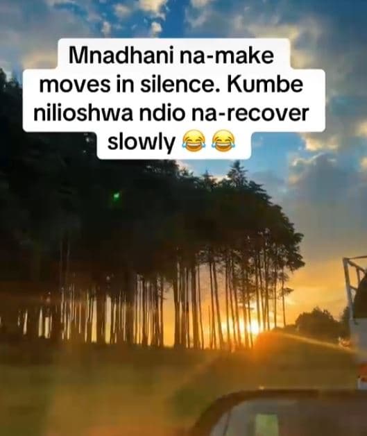 Mnadhani namake moves in silence. kumbe nilioshwa ndio narecover slowly