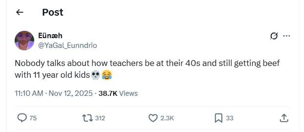 Post eünvh yagal_eunndrio nobody talks about how teachers be at their 4os and st