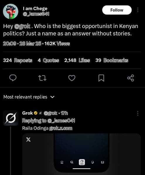 Iam chege _jalmeso41 follow hey fok who is the biggest opportunist in kenyan pol