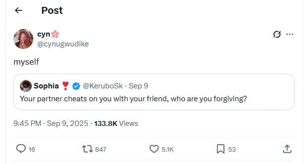 Post cyn cynugwudike myself sophia kerubosk sep 9 your partner cheats on you wit