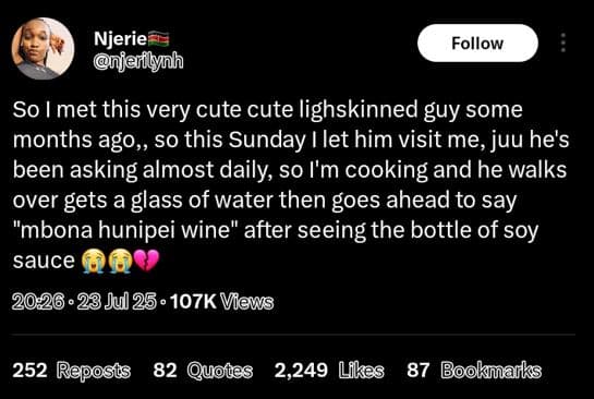 Njerie njeflynh follow so i met this very cute cute lighskinned guy some months