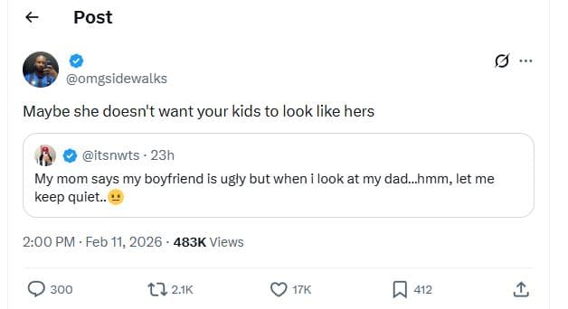 Post omgsidewalks maybe she doesn't want your kids to look like hers itsnwts . 2