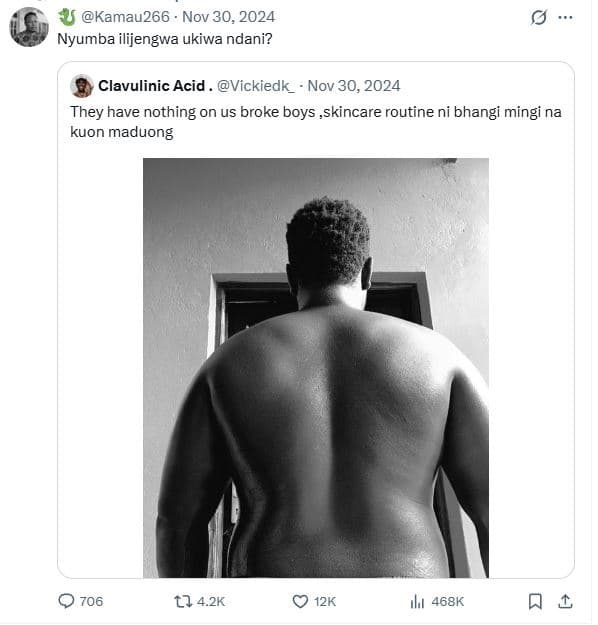 Kamau266 nov 30, nyumba ilijengwa ukiwa ndani? clavulinic acid . vickiedk _ nov