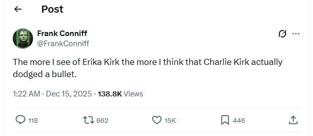 Post frank conniff frankconniff the more see of erika kirk the more think that c