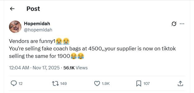 Post hopemidah hopemidah vendors are funnyı you're selling fake coach bags at ,.