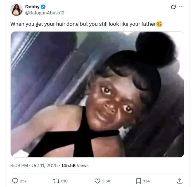 Debby balogunabass12 when you get your hair done but you still look like your fa