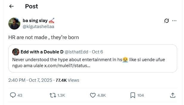 Post ba sing slay kigutasheilaa hr are not made , they're born edd with a double