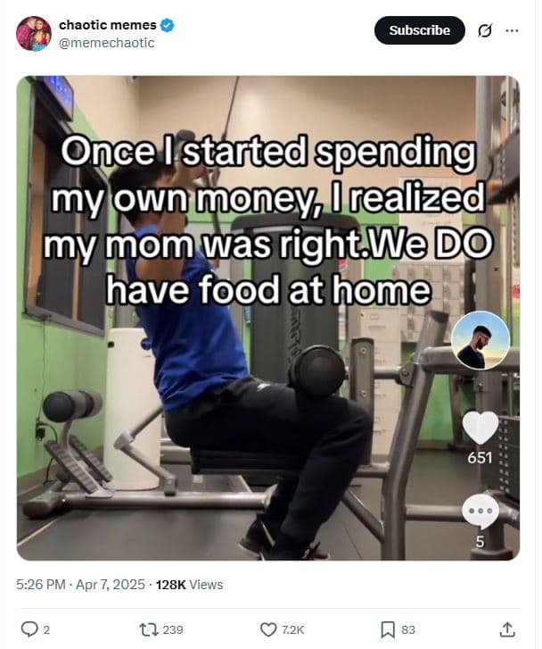 Chaotic memes memechaotic subscribe once i startedspending my ownmoney irealized