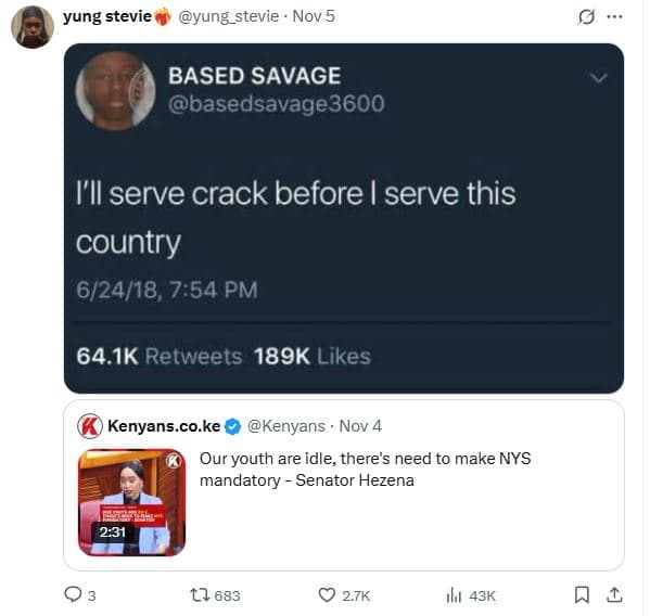 Yung stevie yung_stevie nov 5 based savage basedsavage360o i'll serve crack befo