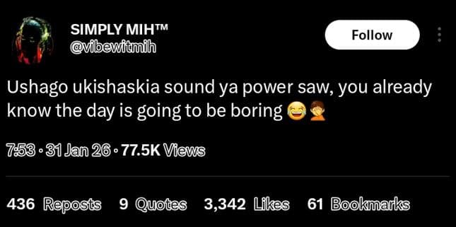 Simply mihtm vibewituih follow ushago ukishaskia sound ya power saw you already
