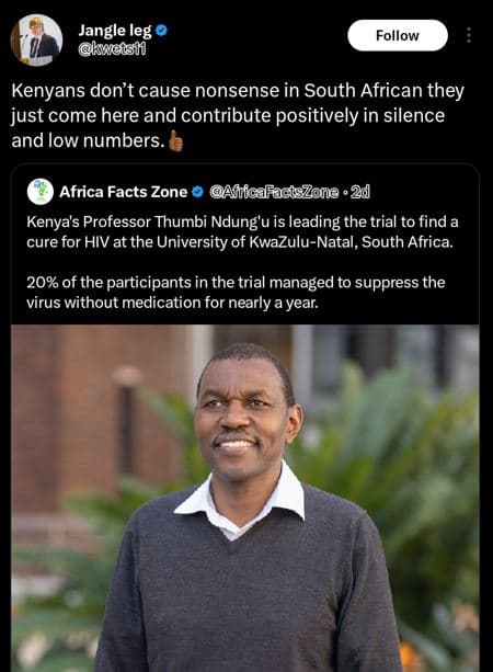 Jangle leg kwocshi follow kenyans don't cause nonsense in south african they jus