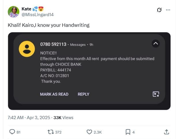 Kate misslingard14 khalif kairo,l know your handwriting . messages noticei! effe