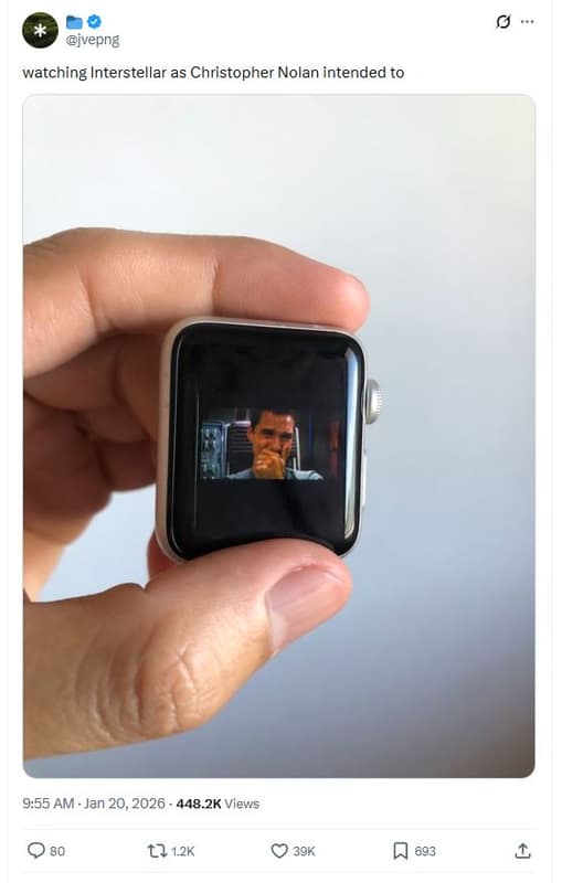 Jvepng watching interstellar as christopher nolan intended to 9.55 am jan 20, 44