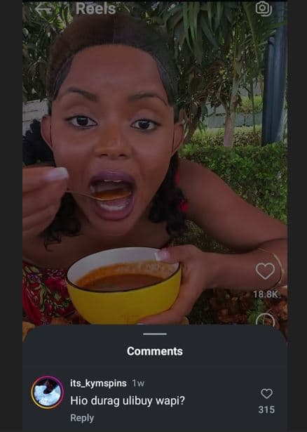 Roels 18.8k comments its_kymspins iw hio durag ulibuy wapi? reply 315