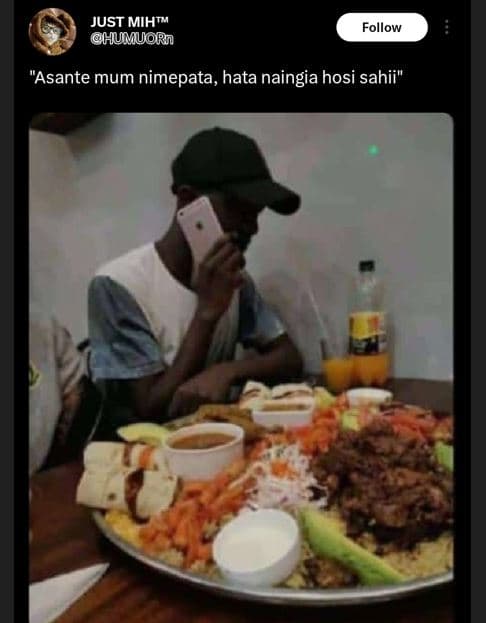 Just mihtm humuorn follow asante mum nimepata, hata naingia hosi sahii