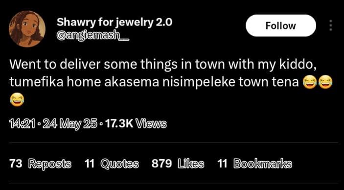 Shawry for jewelry 2.0 emash follow went to deliver some things in town with my