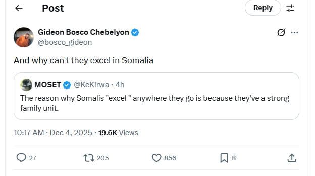 Post reply gideon bosco chebelyon bosco_gideon and why can't they excel in somal
