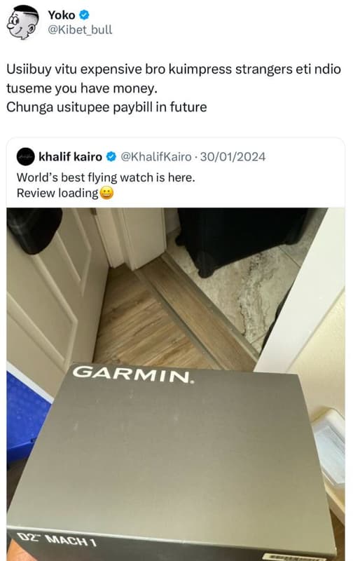Yoko kibet_bull usiibuy vitu expensive bro kuimpress strangers eti ndio tuseme y