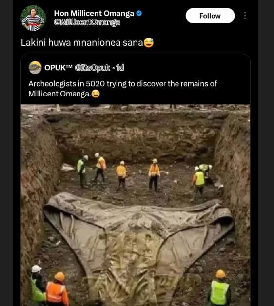 Hon millicent omanga milliceniomanga follow lakini huwa mnanionea sana opuktm ii