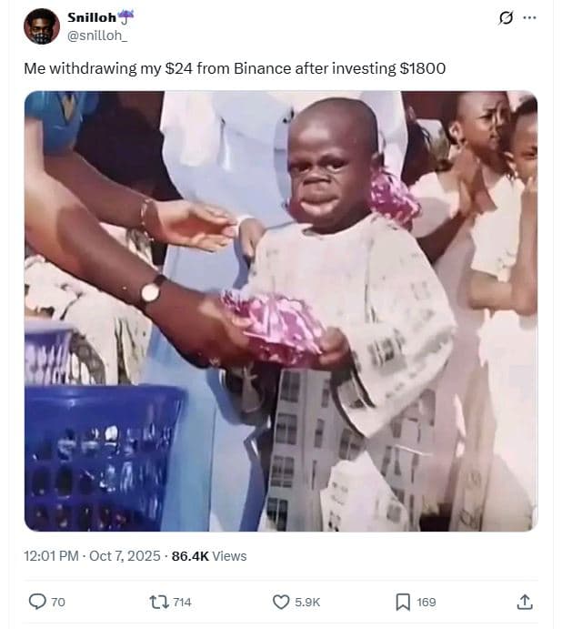 Snilloh snilloh _ me withdrawing my s24 from binance after investing s1800 12.01