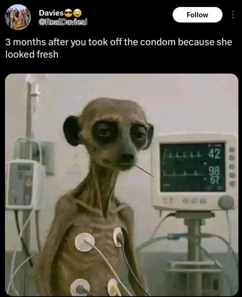 Davies realdavfes follow 3 months after you took off the condom because she look