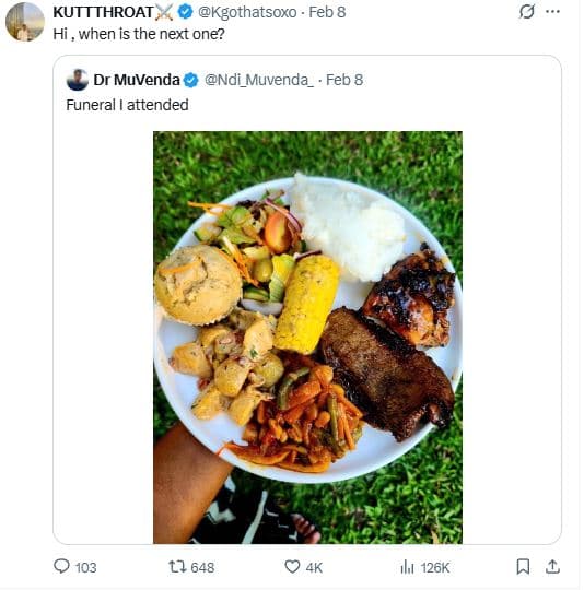 Kuttthroat kgothatsoxo feb 8 hi , when is the next one? dr muvenda ndi_muvenda f