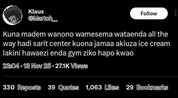 Klaus mañgoh _ follow kuna madem wanono wamesema wataenda all the way hadi sarit