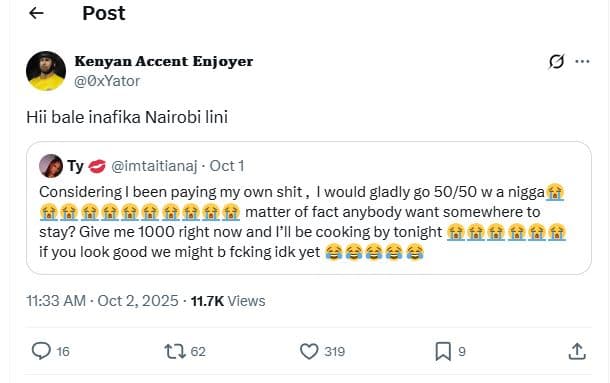 Post kepyan accent enjoyer oxyator hii bale inafika nairobi lini ty imtaitianaj