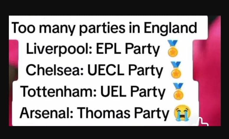 Too many parties in england liverpool epl party chelsea uecl party tottenham uel