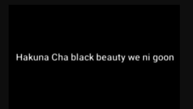 Hakuna cha black beauty we ni goon