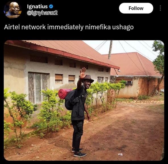 Ignatius ignyhalaz2 follow airtel network immediately nimefika ushago