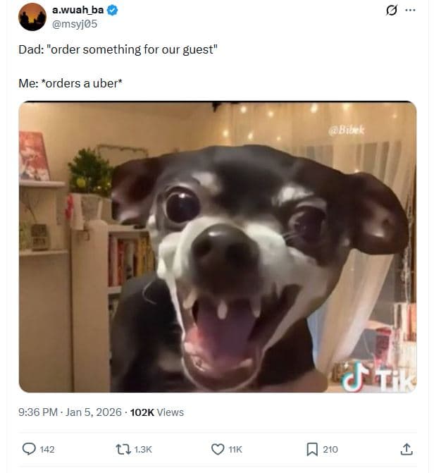 A.wuah_ba msyj05 dad order something for our guest me orders uber 081 k 9.36 pm