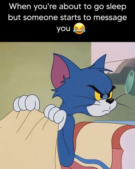 When you're about to go sleep but someone starts to message you