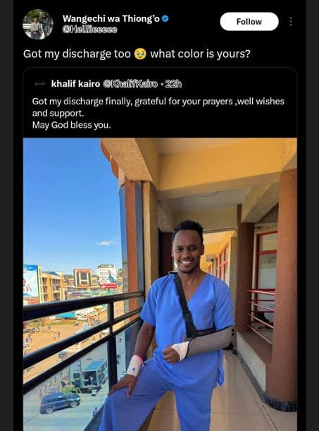 Wangechiwa chi wa thiong'0 follow got my discharge too what color is yours? khal