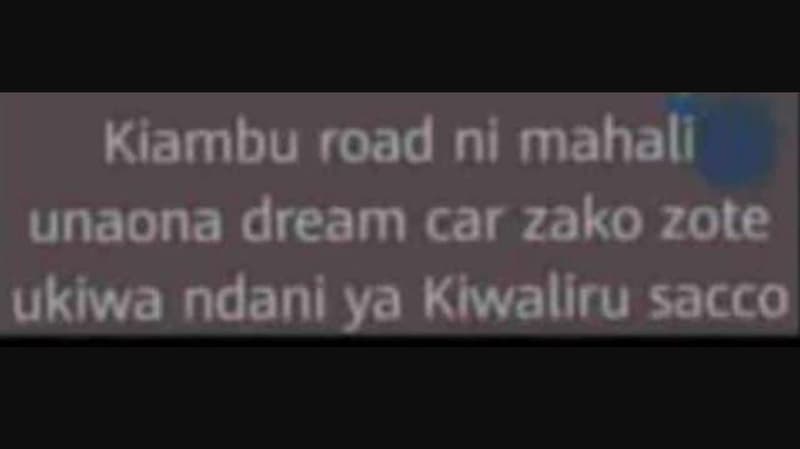 Kiambu road ni mahall unaona dream car zako zote ukiwa ndani ya kiwaliru sacco