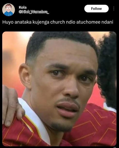 Kola nakwamala follow huyo anataka kujenga church ndio atuchomee ndani