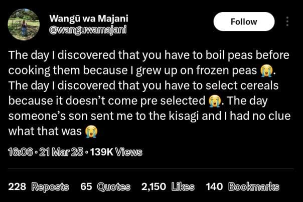Wangu wa majani follow wanguwamajani the day idiscovered that you have to boil p
