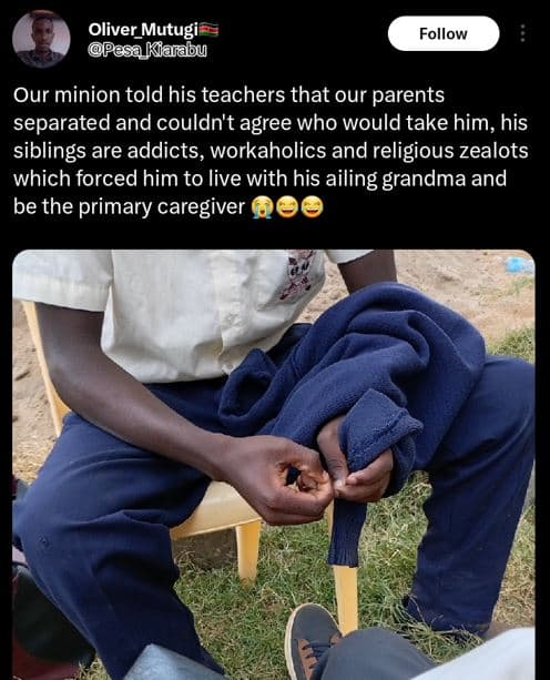 Oliver_mutugi pesakiaabu follow our minion told his teachers that our parents se
