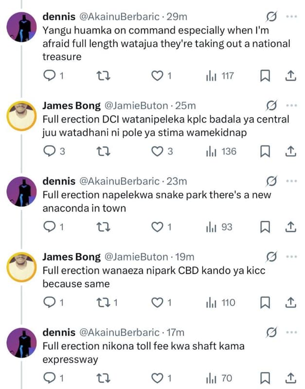 Dennis akainuberbaric 29m yangu huamka on command especially when i'm afraid ful