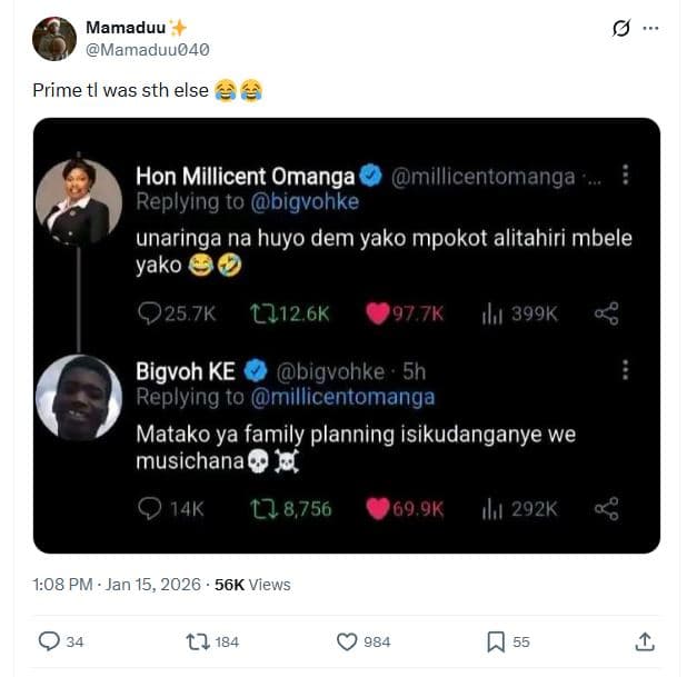 Mamaduu mamaduu04o prime tl was sth else hon millicent omanga millicentomanga re