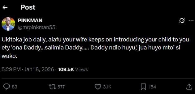 Post pinkman mrpinkman55 ukitoka job daily alafu your wife keeps on introducing