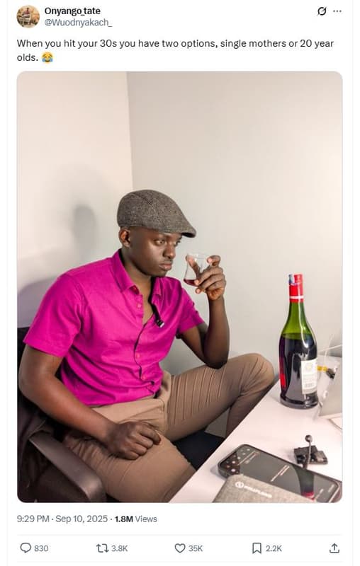 Onyango_tate wuoanyakach _ when you hit your 3os you have two options, single mo