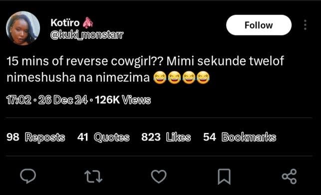 Kotiro skukimonstarr follow 15 mins of reverse cowgirl?? mimi sekunde twelof nim