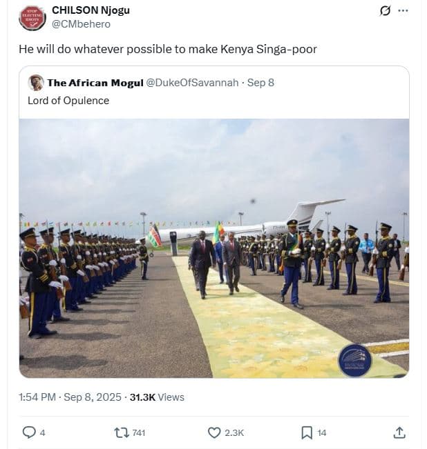 Chilson njogu cmbehero he will do whatever possible to make kenya singapoor the