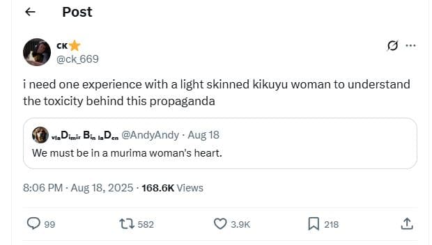 Post ck_669 i need one experience with a light skinned kikuyu woman to understan