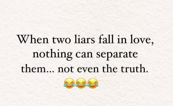 When two liars fall in love, nothing can separate them not even the truth.