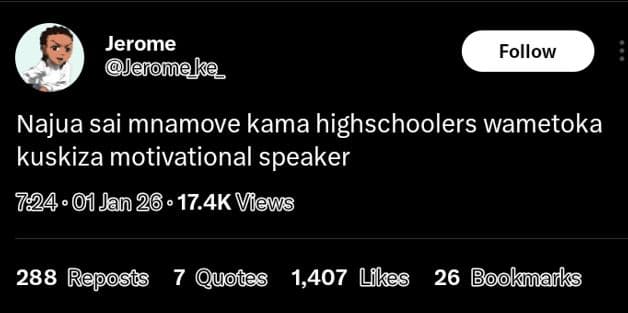 Jerome jeromeke follow najua sai mnamove kama highschoolers wametoka kuskiza mot