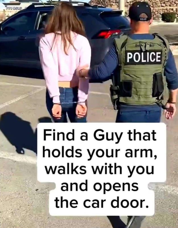 Police find a guy that holds your arm, walks with you and opens the car door.